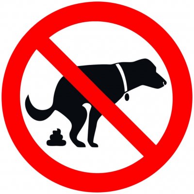 Walteco Zákaz venčení psů 92x92mm - symbol, samolepka , 20299