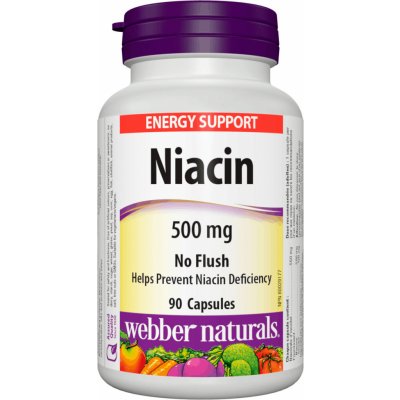 Webber Naturals Niacin 500 mg nealergický 90 kapslí – Hledejceny.cz