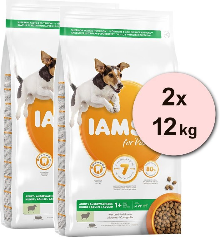 Iams Dog Adult Small & Medium Lamb 2 x 12 kg