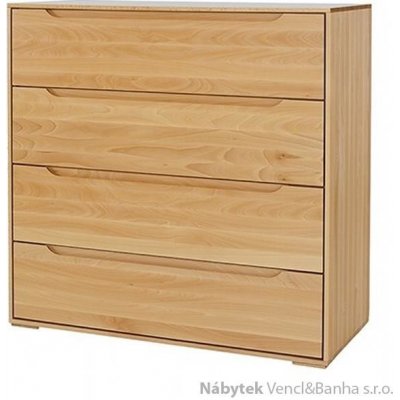 Drewmax Dřevěná buková komoda prádelník z masivního dřeva buk KD424 Pacyg – Zboží Dáma