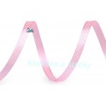 Saténová stuha s puntíky 6mm - světle růžová-1m – Hledejceny.cz