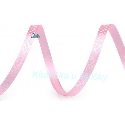 Saténová stuha s puntíky 6mm - světle růžová-1m – Hledejceny.cz