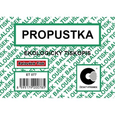 Baloušek Tisk ET077 Propustka A7 – Sleviste.cz