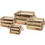 Lepaso Dřevěné bedýnky FARM FRESH s/4 hnědé 116395 041 KR2000020 – Zbozi.Blesk.cz