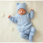 Kojenecká rostoucí 3D pletená souprava modrá – Zboží Dáma