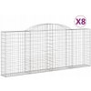 Pletiva vidaXL Klenuté gabionové koše 8 ks 300x30x120/140cm pozinkované železo