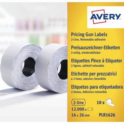 Avery Zweckform PLR1626 Etikety do etiketovacích kleští 26x16mm 12000 ks bílá
