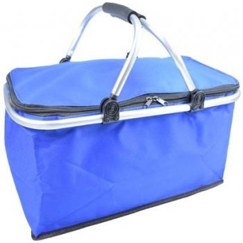 Termo skládací nákupní košík s víkem modrý