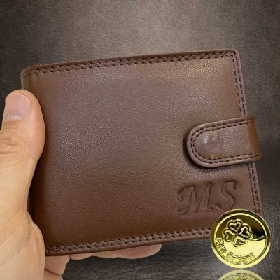 Pánská NAPPA kožená peněženka RFID BEORIGINAL se zapínáním a monogramem – Zboží Mobilmania