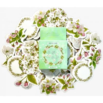 Sada samolepek Růžovo-bílé květy (46ks) – Zboží Živě