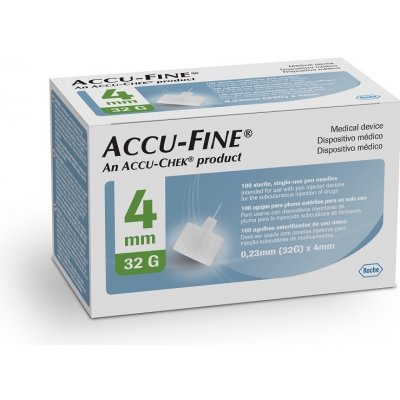 Accu - Fine jehly do inzulínového pera 32 G x 4 mm 100 ks