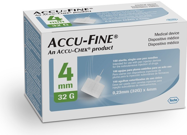 Accu-Fine jehly do inzulínového pera 32G x 4 mm 100 ks od 177 Kč -  Heureka.cz