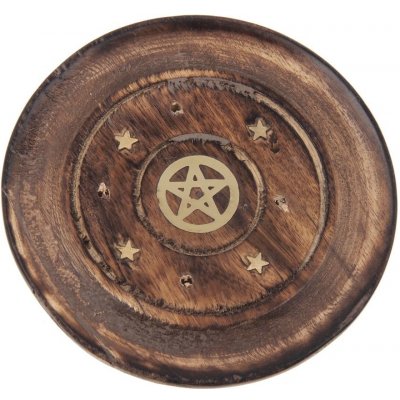 Mani Bhadra Stojánek na vonné tyčinky talířek antik Pentagram 10 cm – Hledejceny.cz