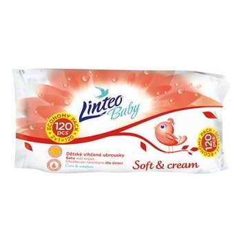 Linteo Baby dětské vlhčené ubrousky Soft/Cream 120 ks