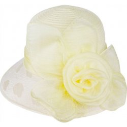 Biju dámský klobouk T23-20 s ozdobnou velkou růží 9001628-3 žlutý