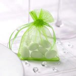Sáček z organzy světle zelený 20 ks - organzový pytlíček na svatební mandle a dárečky pro hosty – Hledejceny.cz