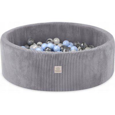 Misioo suchý bazén s míčky 90 x 30 manšestr šedý + 200 míčků – Zboží Dáma