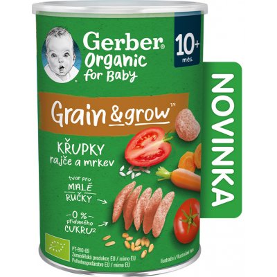 Gerber Organic křupky s rajčaty a mrkví 35 g – Zboží Dáma