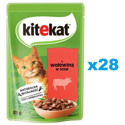 Kitekat Hovězí v omáčce 28 x 85 g – Hledejceny.cz