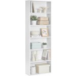 VASAGLE Knihovna 6 polic 60x179x24 cm bílá – Hledejceny.cz