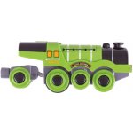 Bigjigs Rail Elektrická lokomotiva Flying Scotsman zelená – Zboží Mobilmania