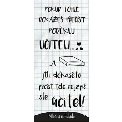 Čokoláda dárková 100 g - poděkuj učiteli – Zboží Dáma