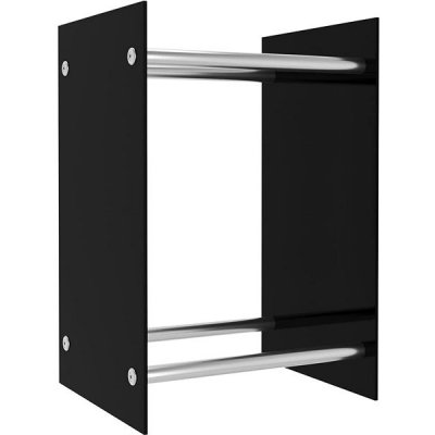 Shumee Dřevník, sklo, černý 40 x 35 x 60 cm – HobbyKompas.cz