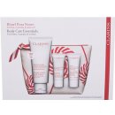 Clarins Body Care Essentials tělové mléko Moisture-Rich Body Lotion 200 ml + tělový peeling 30 ml + krém na ruce Hand and Nail Treatment Cream 30 ml + kosmetická taštička dárková sada