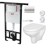 Alcadrain Předstěnový instalační systém s chromovým tlačítkem M1721 + WC CERSANIT ARTECO CLEANON + SEDÁTKO AM102/1120 M1721 AT1 – Sleviste.cz