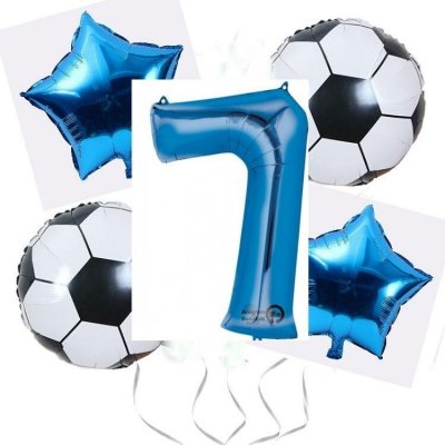 Balónkový set Fotbal modrý 7.narozeniny – Zboží Dáma
