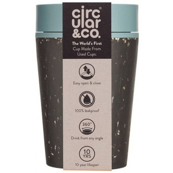 Circular & Co. recyklovaný kelímek na kávu 227 ml Barva: Černá/Tyrkysová