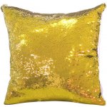 Povlak na polštář s flitry 40 x 40 cm - zlato-bílá (SU-pol-flitr-G-W) – Hledejceny.cz