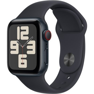 Chytré hodinky Apple Watch SE 2023 GPS + Cellular 44mm pouzdro z temně inkoustového hliníku - M/L temně inkoustový sportovní řemínek