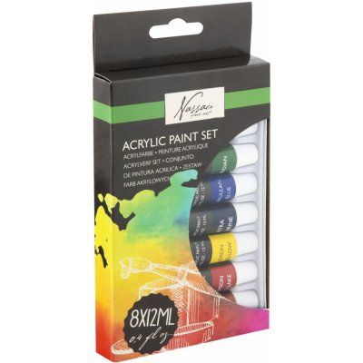 Sada akrylových barev Nassau Fine Art 8 x 12 ml – Zbozi.Blesk.cz