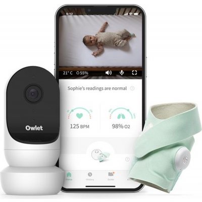Owlet Monitor Duo - Cam 2 Kamera White & Smart Sock 3 Chytrá ponožka Original Mint – Zboží Mobilmania