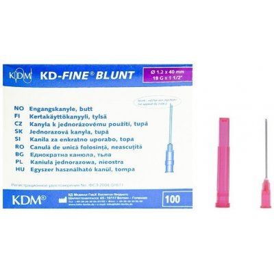 KD-FINE blunt Jehla tupá s filtrem 1,2 x 40 mm 100 ks