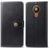 Pouzdro a kryt na mobilní telefon Nokia PROTEMIO 22216 LEATHER BUCKLE Peňaženkový obal Nokia 5.3 černý