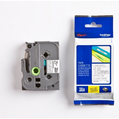 Páska Brother TZE-145, 18mm, průsvitná/bílá, laminovaná, délka 8m – Zboží Živě