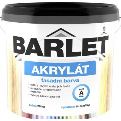 Barvy a laky Hostivař Barlet Akrylát plus V4013 bez plniva bílý 10 kg