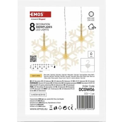 Vánoční girlanda sněhové vločky 6xLED 45x84cm teplá bílá IP44 DCGW06 EMOS – Hledejceny.cz