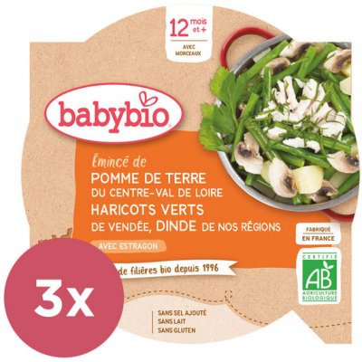 Babybio Menu brambory a fazolky s krůtími plátky 3 x 230 g – Hledejceny.cz