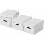 ESSELTE Home velikost M 26.5 x 20.5 x 36,5 cm, bílá - set 3 ks – Zboží Živě