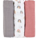 Petite&mars Moussy 68 x 68 cm 3ks Moussy Rose Rainbows 68 x 68 cm – Sleviste.cz