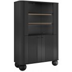 Nábytek Bogart Vesper 103 cm čtyřdveřová černá / černé úchyty / kulaté nohy – Hledejceny.cz