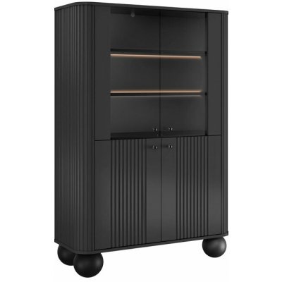 Nábytek Bogart Vesper 103 cm čtyřdveřová černá / černé úchyty / kulaté nohy – Hledejceny.cz