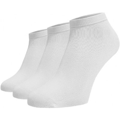 Zvýhodněný set 3 párů bambusových kotníkových ponožek Viskoza bílé