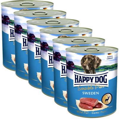 Happy Dog Wild Pur Sweden zvěřinová 6 x 800 g