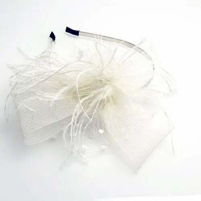 Fascinátor - společenská čelenka - champagne – Zboží Dáma