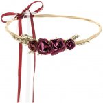 PartyDeco Boho květinový věneček bordový ratanový - pro nevěsty a družičky – Zboží Mobilmania