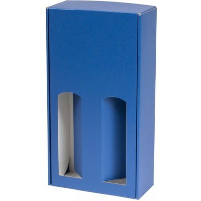 Dárková krabice na víno 175x350x85 mm, 2 x 0,75 l, modrá – Zboží Mobilmania